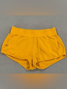 Spiritual Gangster Golden Yellow Casual Knit Shorts